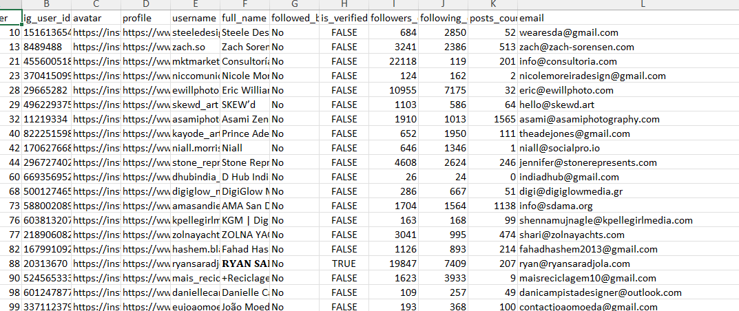 Instagram Followers With Emails