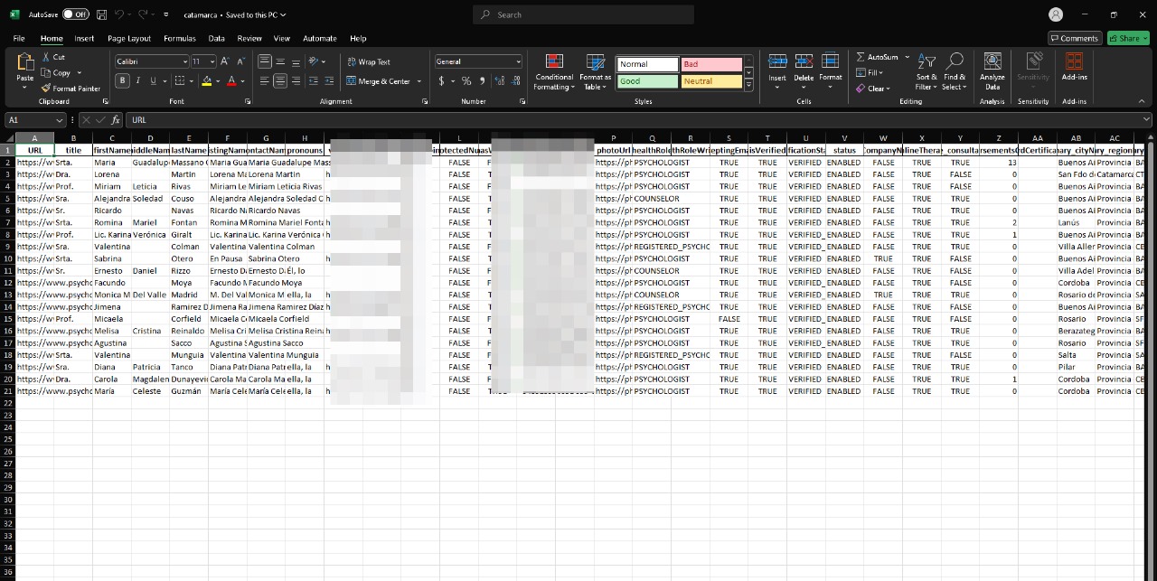 Output Sample Including Emails