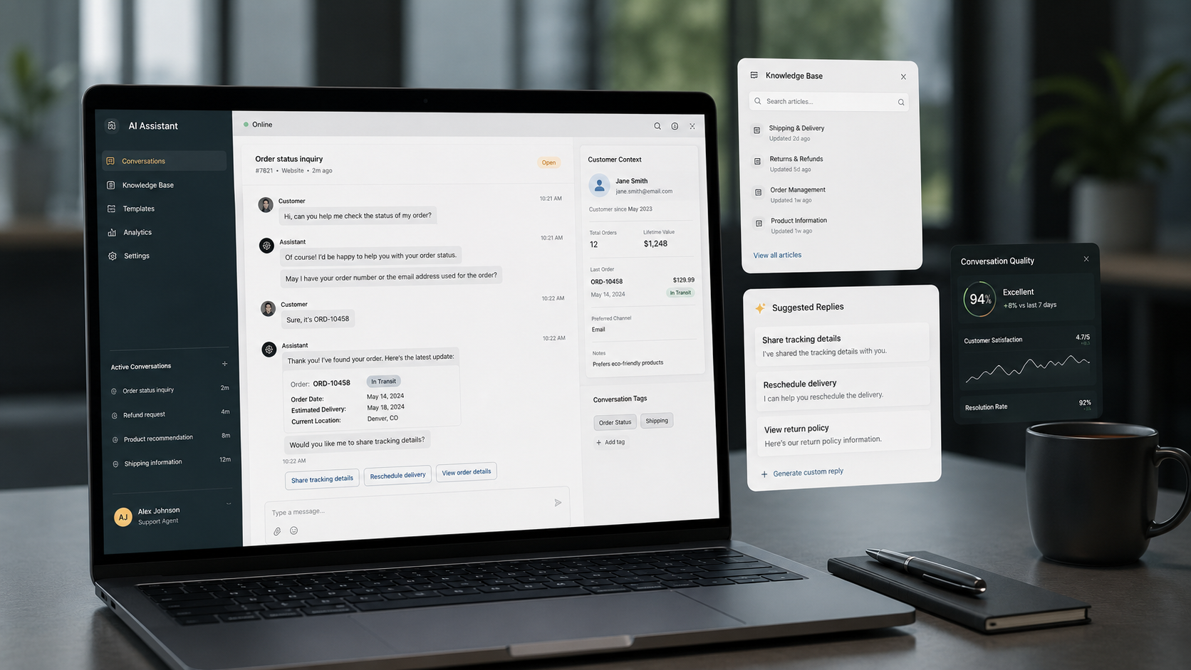 AI chatbot, virtual assistant, customer support automation, and lead routing